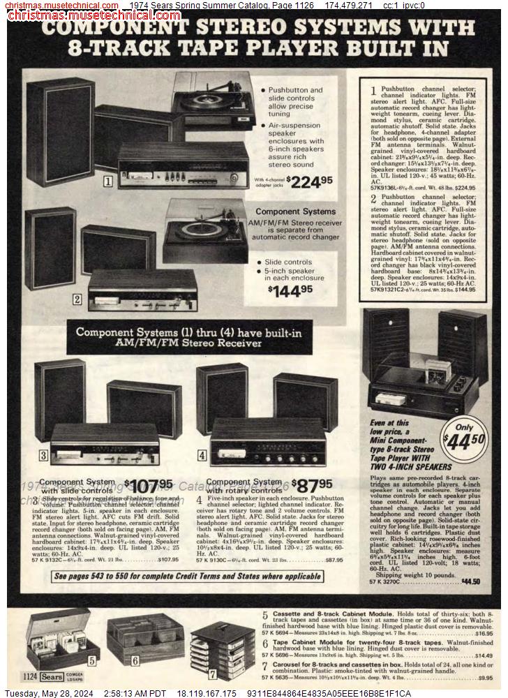 1974 Sears Spring Summer Catalog, Page 1126