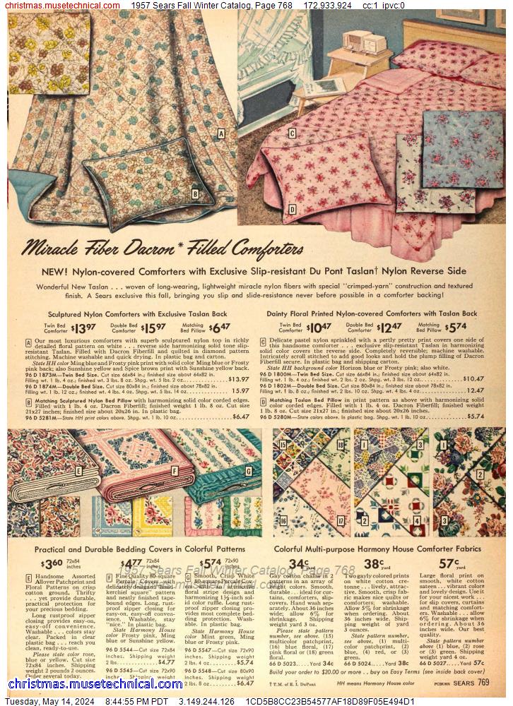1957 Sears Fall Winter Catalog, Page 768