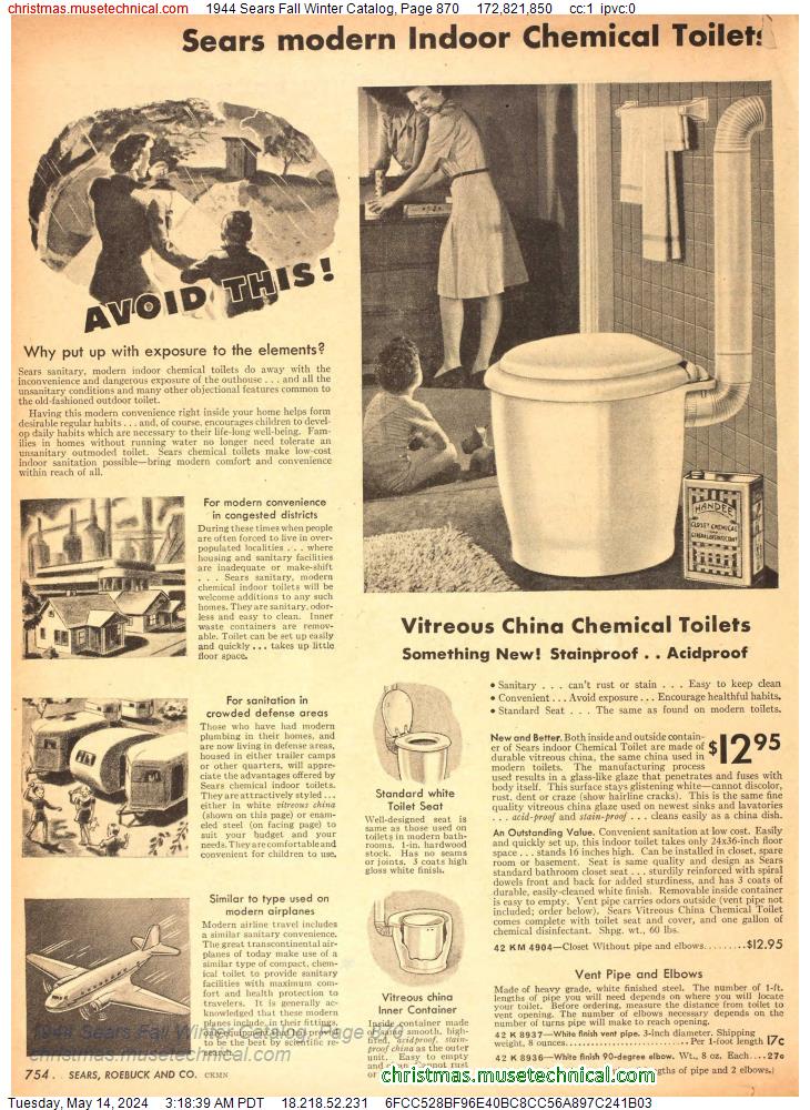 1944 Sears Fall Winter Catalog, Page 870