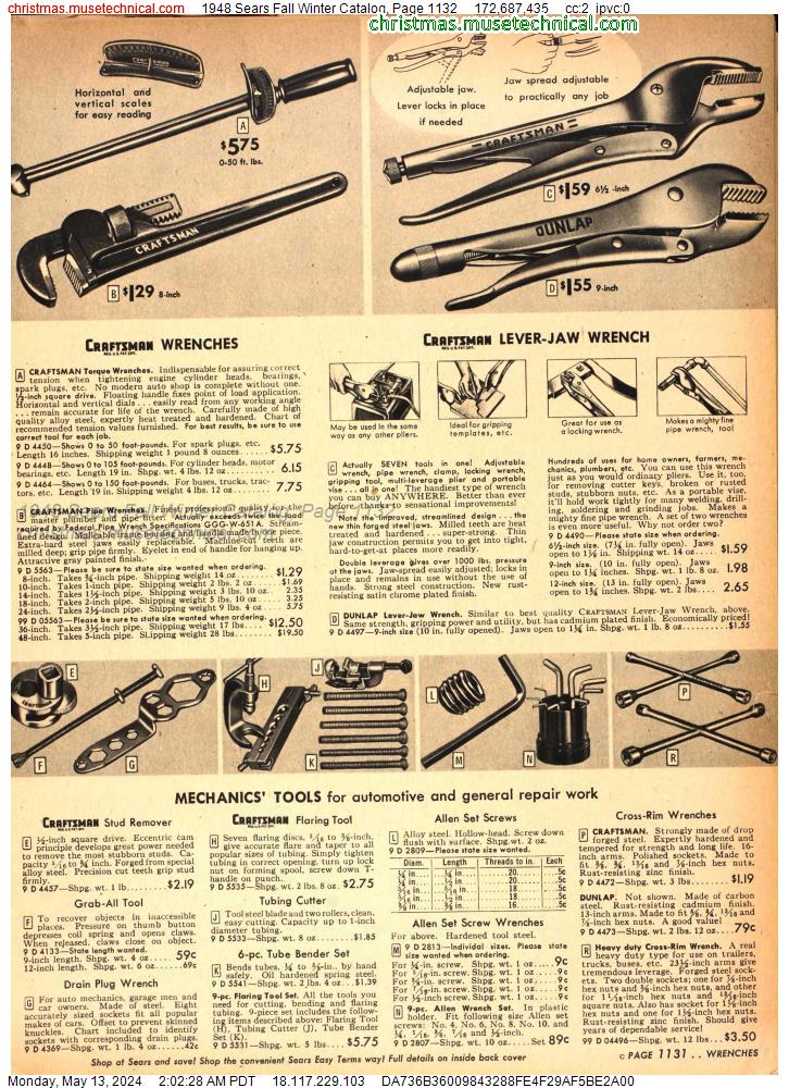 1948 Sears Fall Winter Catalog, Page 1132