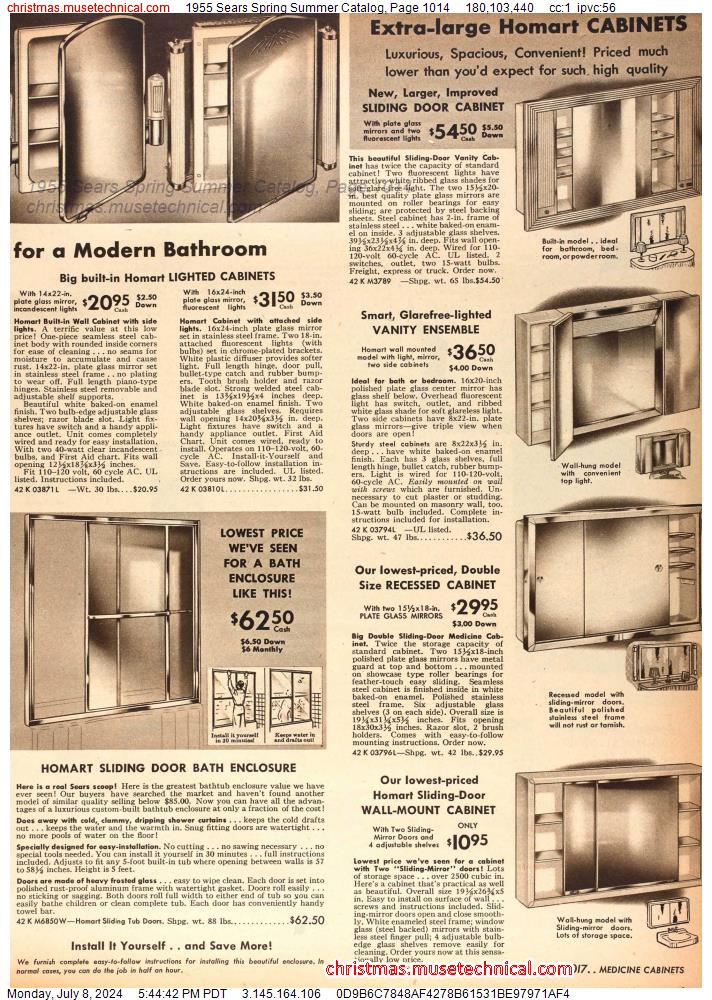 1955 Sears Spring Summer Catalog, Page 1014