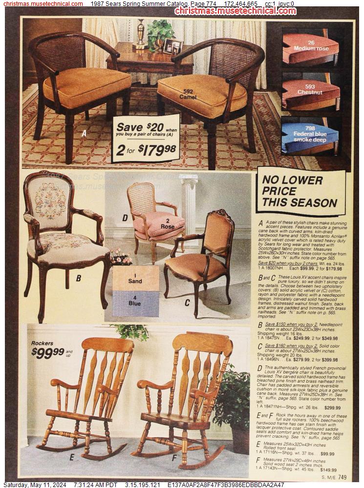 1987 Sears Spring Summer Catalog, Page 774