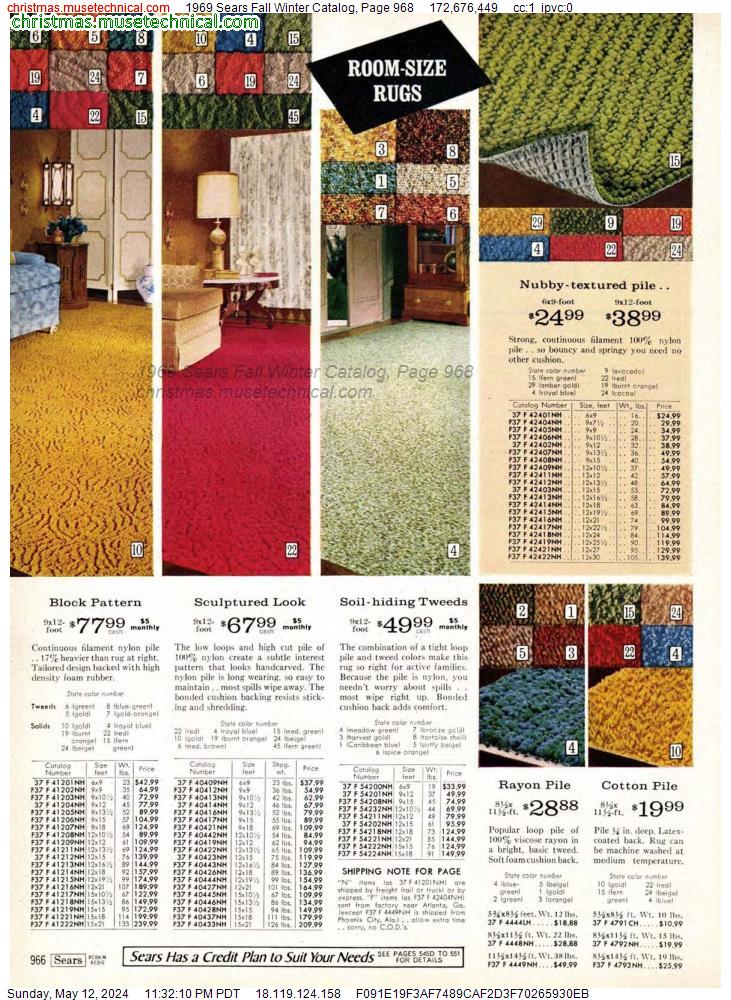 1969 Sears Fall Winter Catalog, Page 968