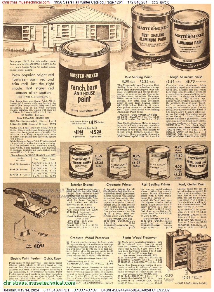 1956 Sears Fall Winter Catalog, Page 1261