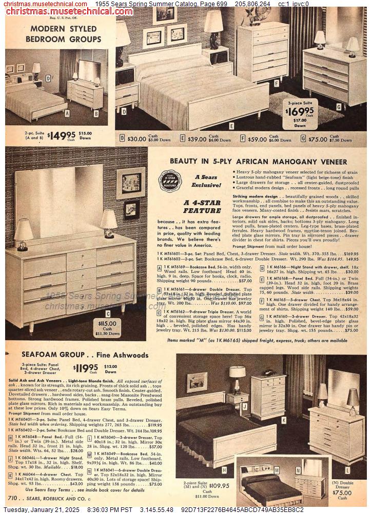 1955 Sears Spring Summer Catalog, Page 699