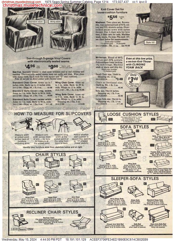1975 Sears Spring Summer Catalog, Page 1314