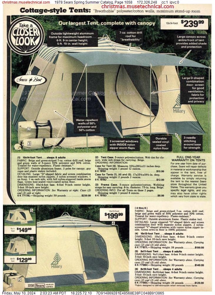 1978 Sears Spring Summer Catalog, Page 1058