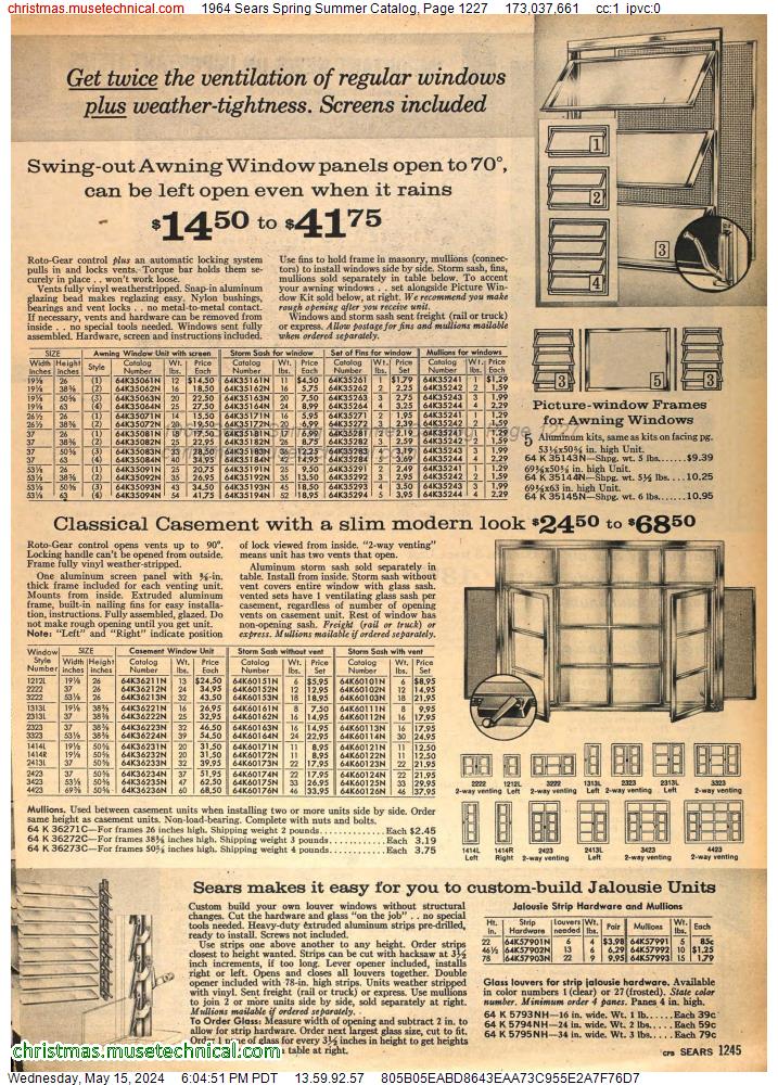 1964 Sears Spring Summer Catalog, Page 1227