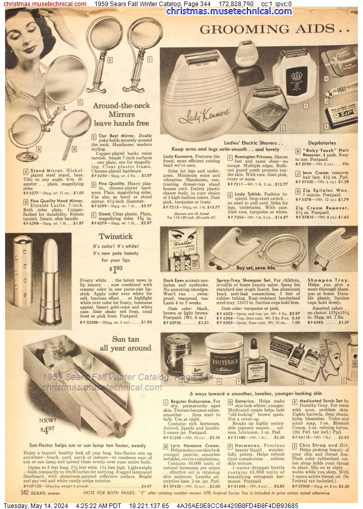 1959 Sears Fall Winter Catalog, Page 344