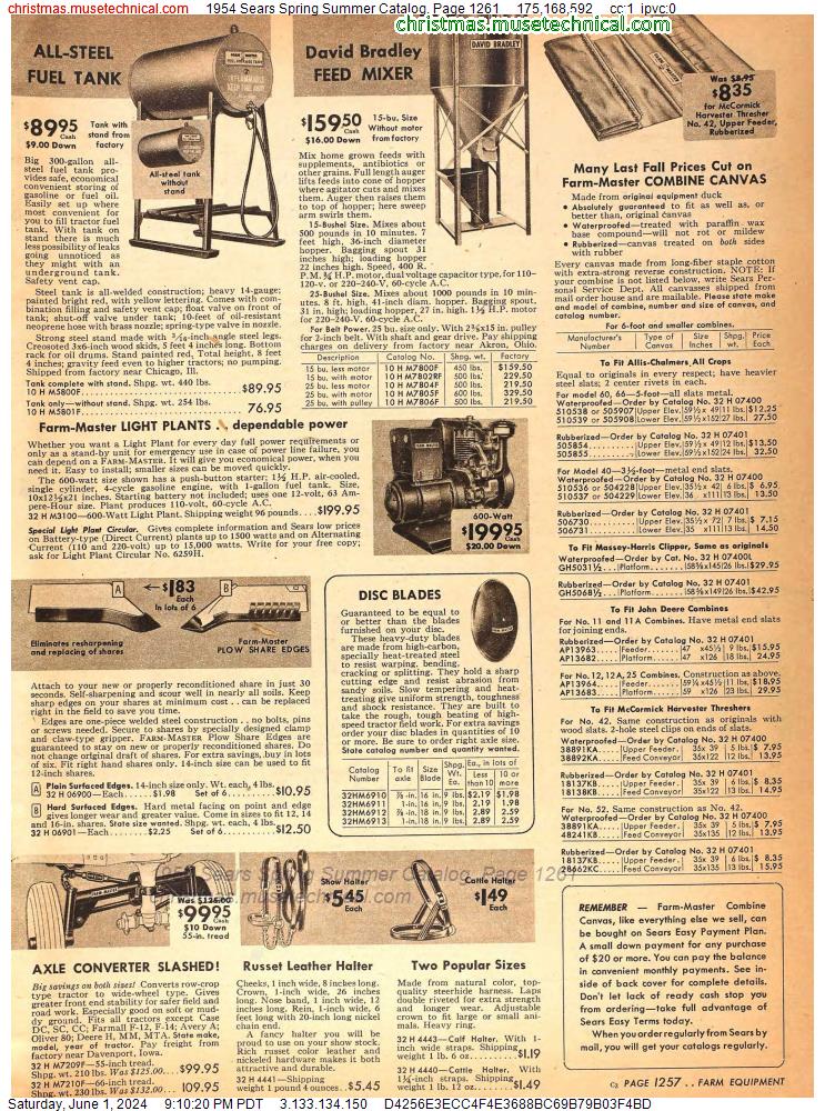 1954 Sears Spring Summer Catalog, Page 1261
