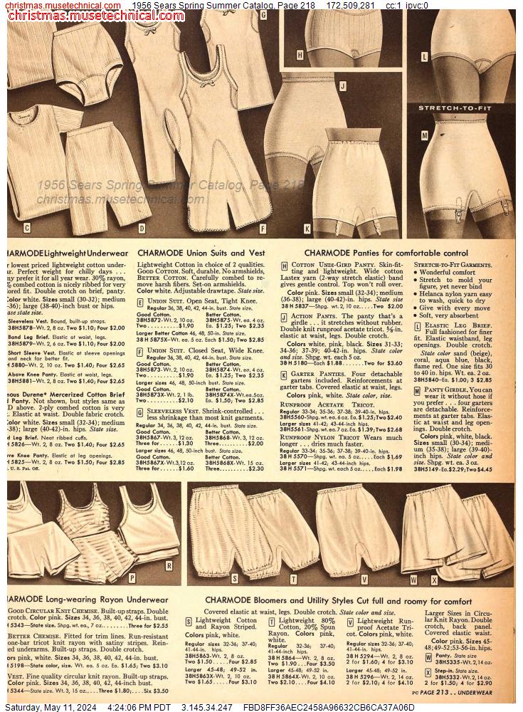 1956 Sears Spring Summer Catalog, Page 218