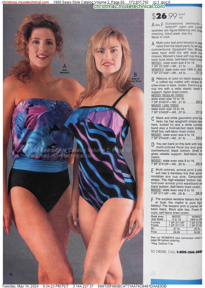 1990 Sears Style Catalog Volume 2, Page 50