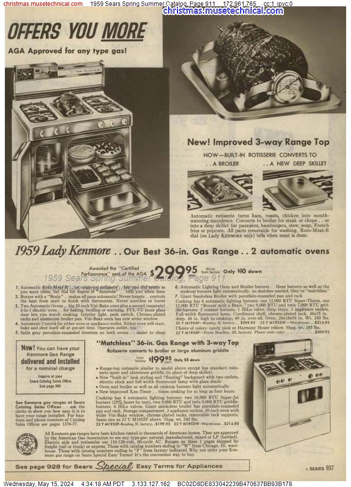 1959 Sears Spring Summer Catalog, Page 911