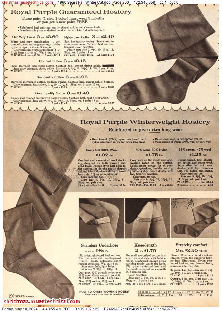 1960 Sears Fall Winter Catalog, Page 200