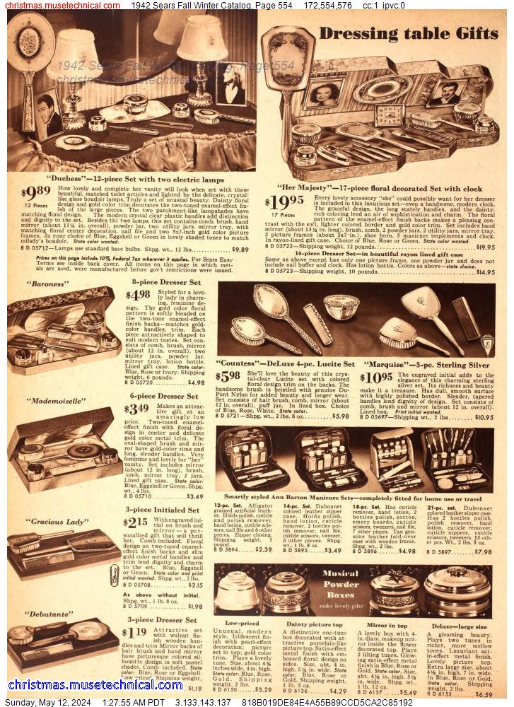 1942 Sears Fall Winter Catalog, Page 554