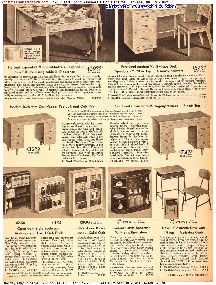 1956 Sears Spring Summer Catalog, Page 790