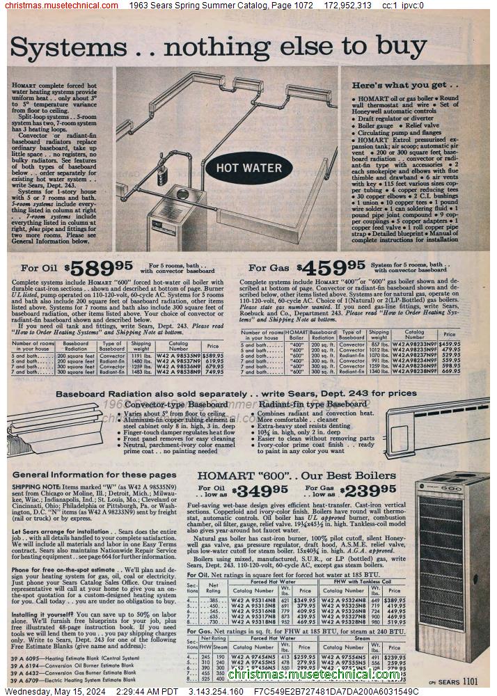1963 Sears Spring Summer Catalog, Page 1072
