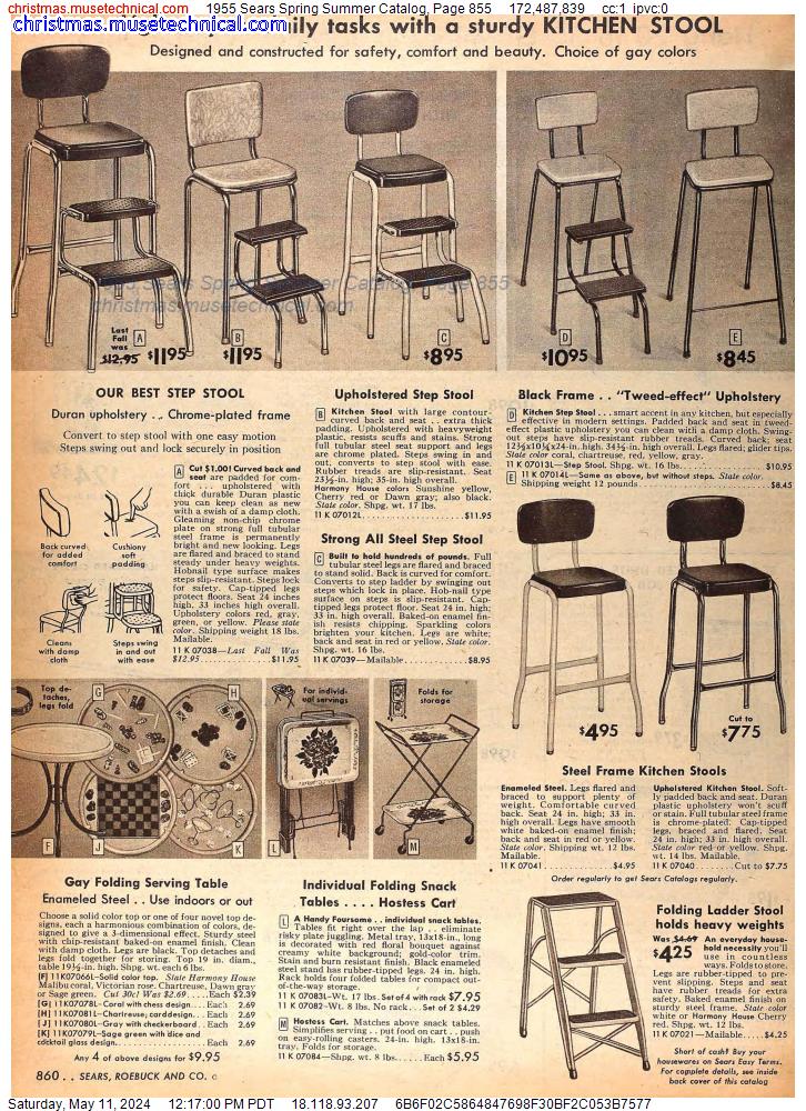 1955 Sears Spring Summer Catalog, Page 855