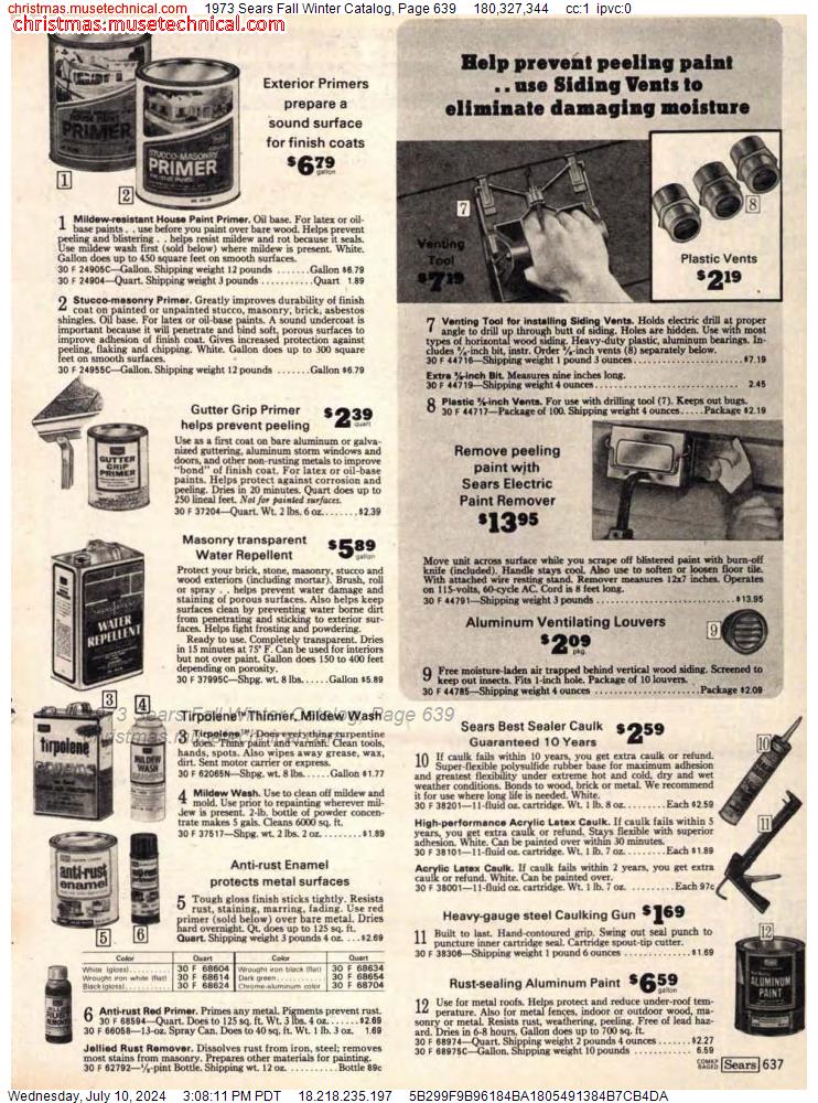 1973 Sears Fall Winter Catalog, Page 639