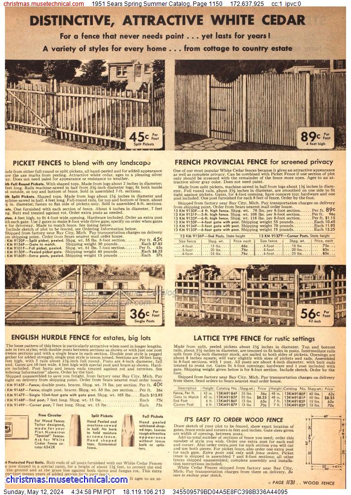 1951 Sears Spring Summer Catalog, Page 1150
