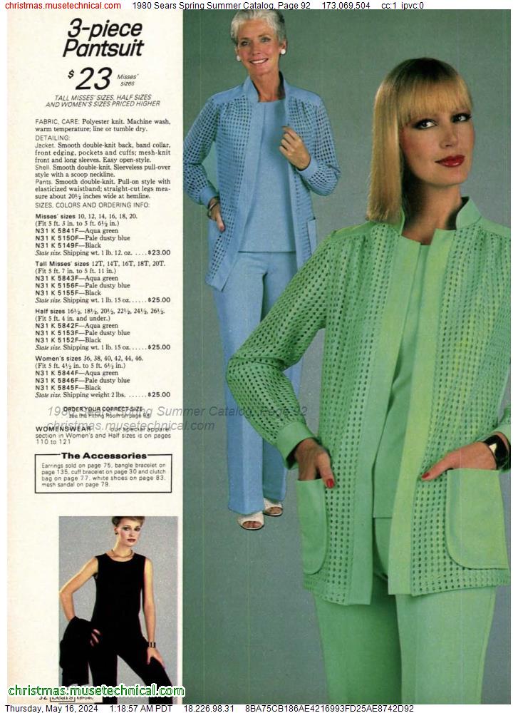 1980 Sears Spring Summer Catalog, Page 92