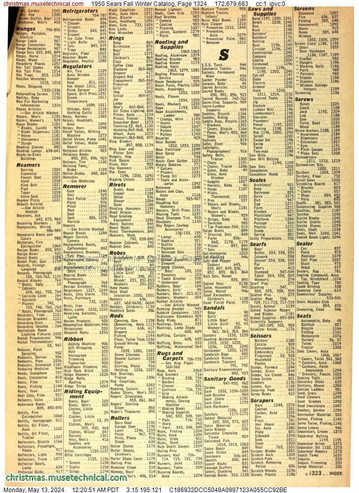 1950 Sears Fall Winter Catalog, Page 1324