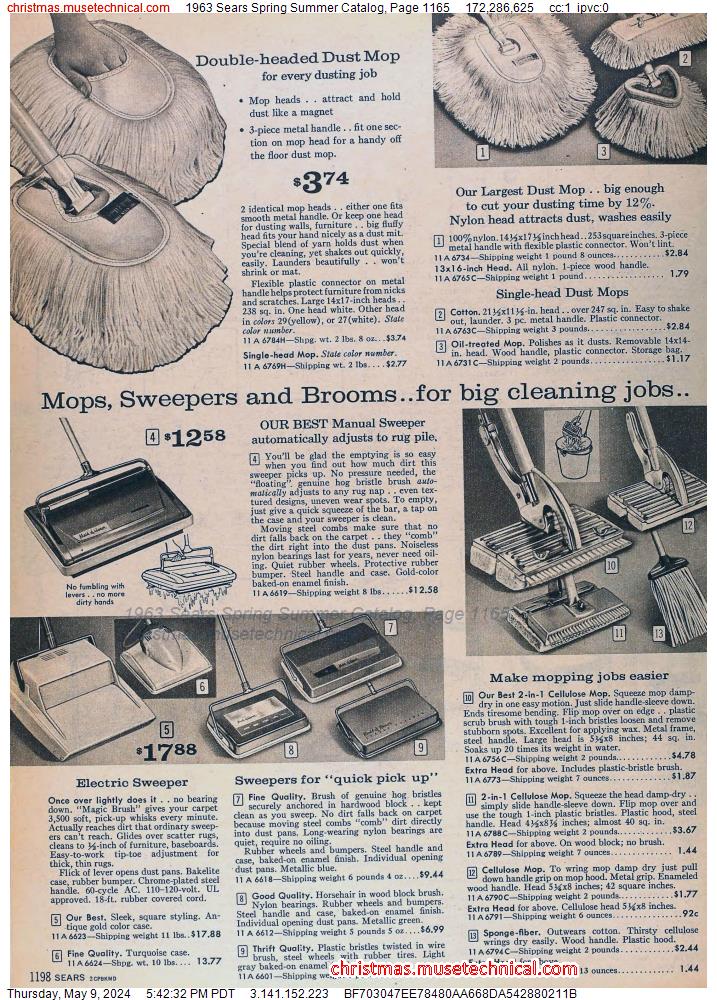 1963 Sears Spring Summer Catalog, Page 1165