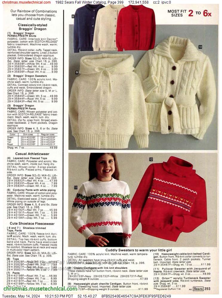 1982 Sears Fall Winter Catalog, Page 399