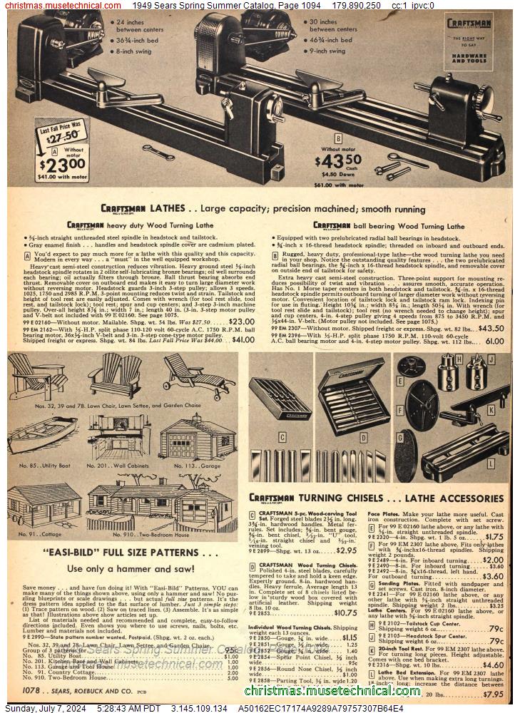1949 Sears Spring Summer Catalog, Page 1094