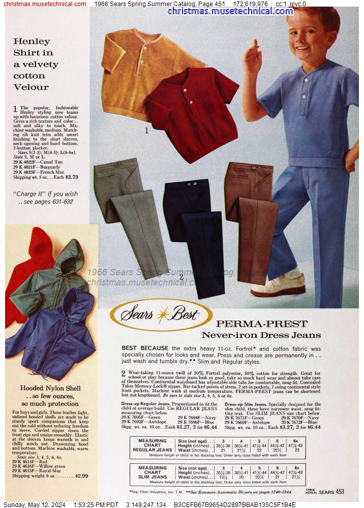 1966 Sears Spring Summer Catalog, Page 451