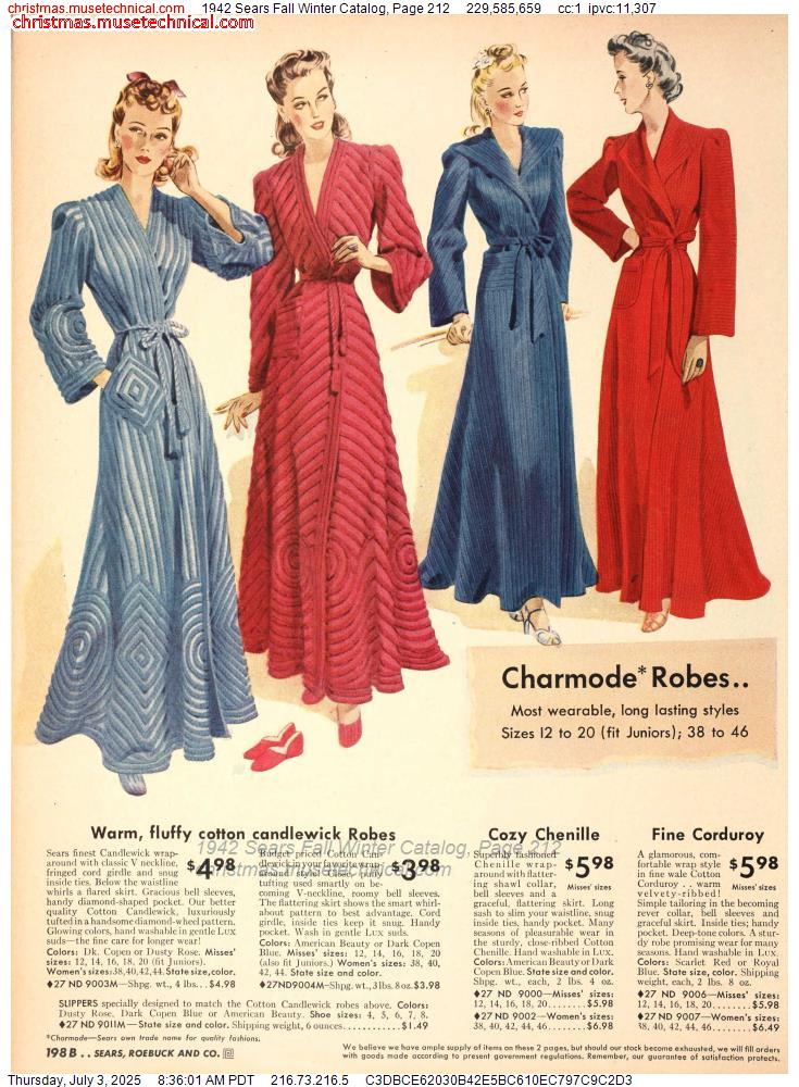 1942 Sears Fall Winter Catalog, Page 212