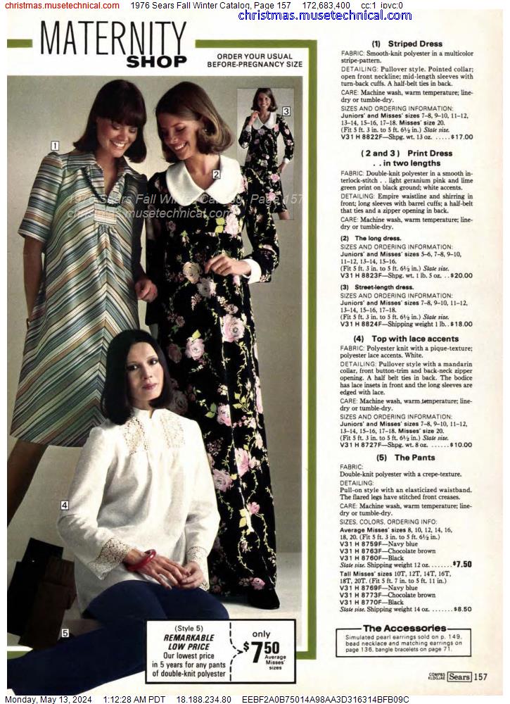 1976 Sears Fall Winter Catalog, Page 157