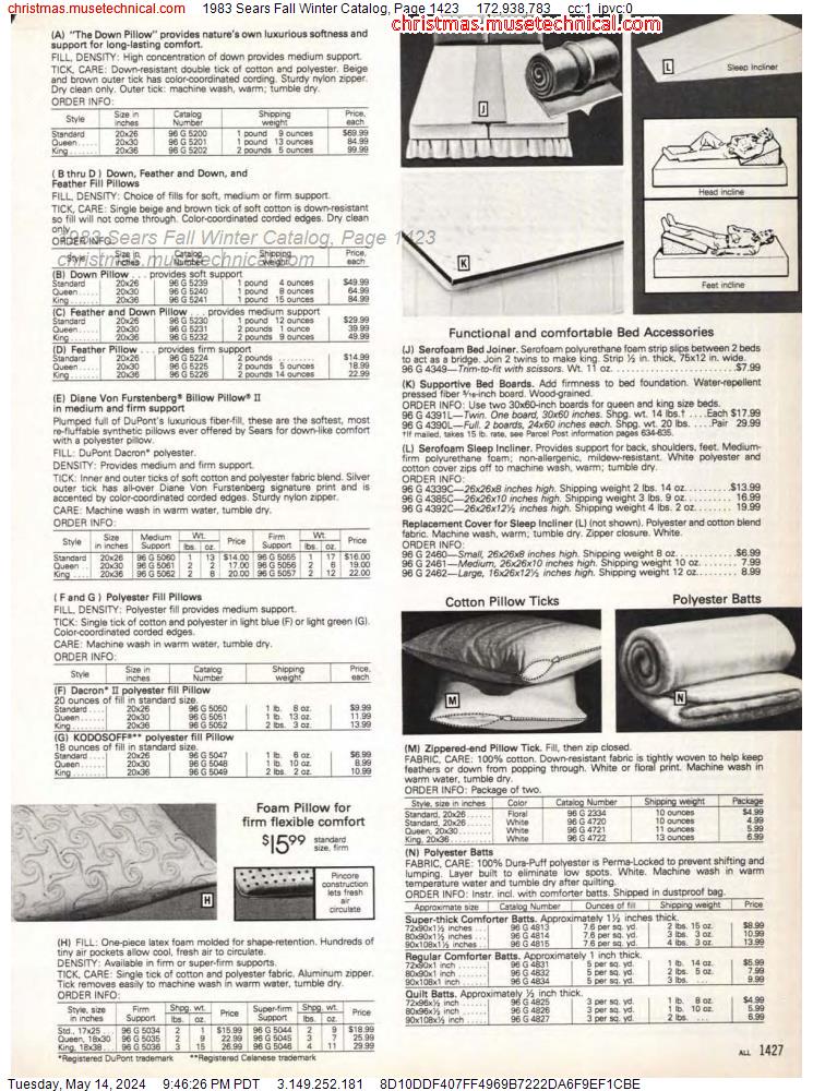 1983 Sears Fall Winter Catalog, Page 1423