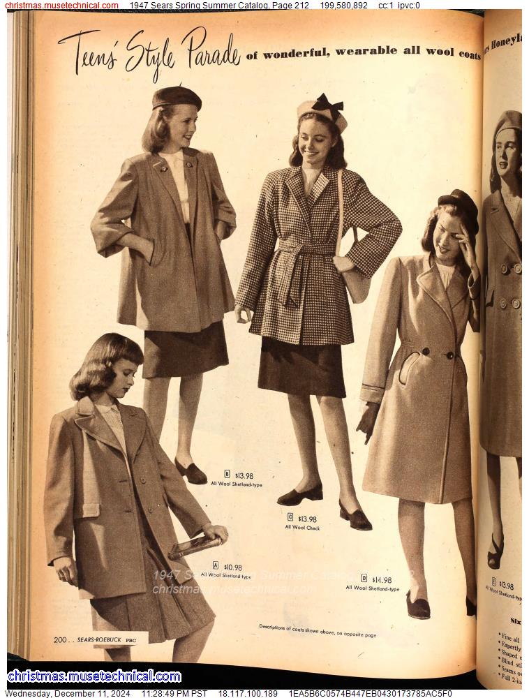 1947 Sears Spring Summer Catalog, Page 212