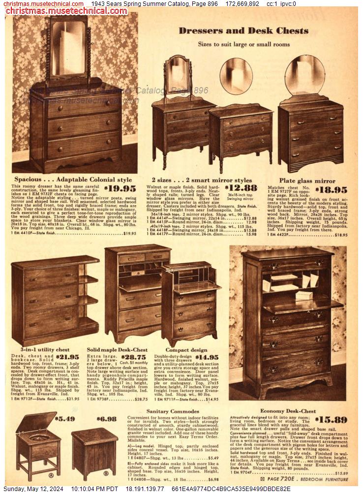 1943 Sears Spring Summer Catalog, Page 896