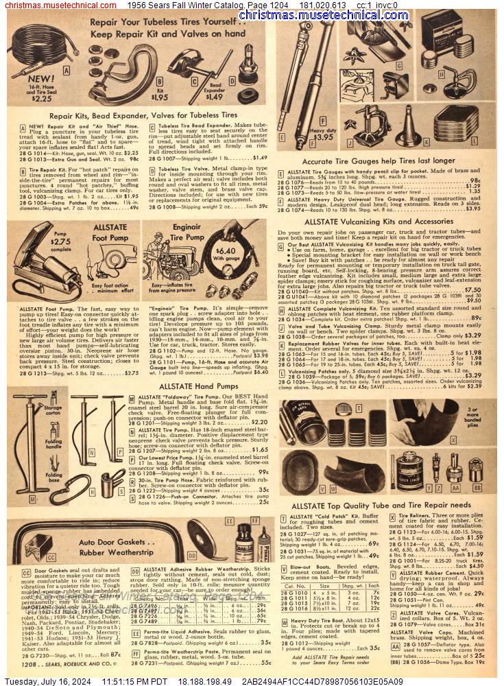 1956 Sears Fall Winter Catalog, Page 1204
