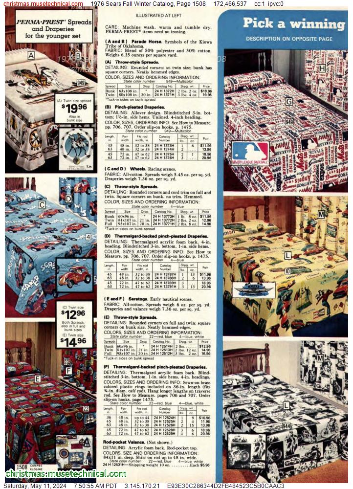 1976 Sears Fall Winter Catalog, Page 1508
