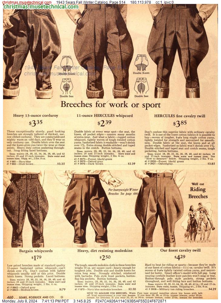 1943 Sears Fall Winter Catalog, Page 514