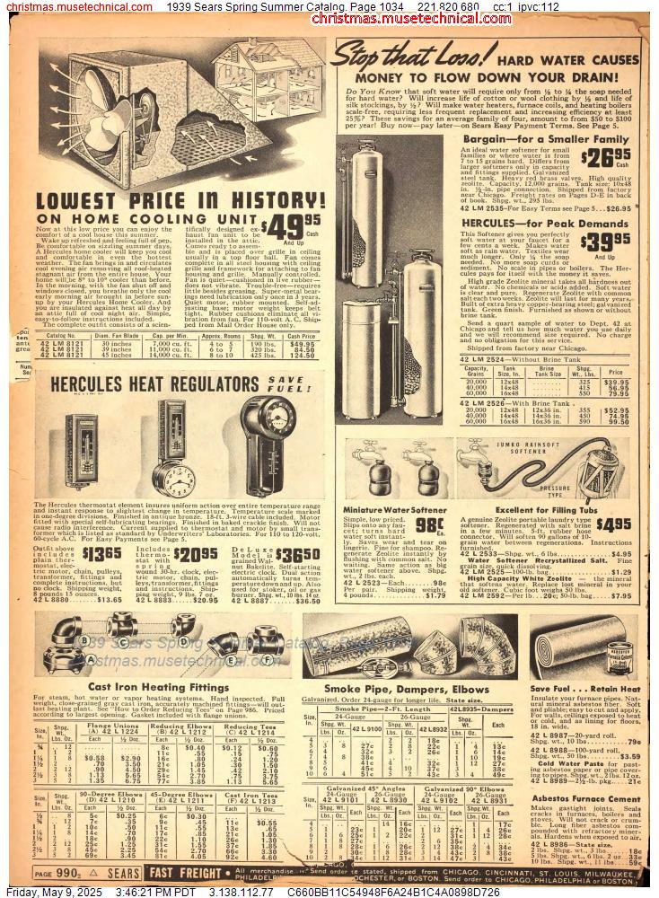 1939 Sears Spring Summer Catalog, Page 1034