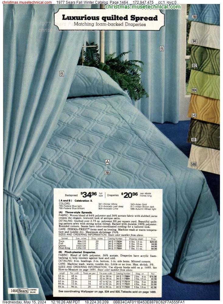 1977 Sears Fall Winter Catalog, Page 1464