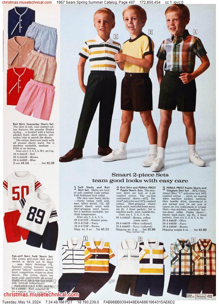 1967 Sears Spring Summer Catalog, Page 497