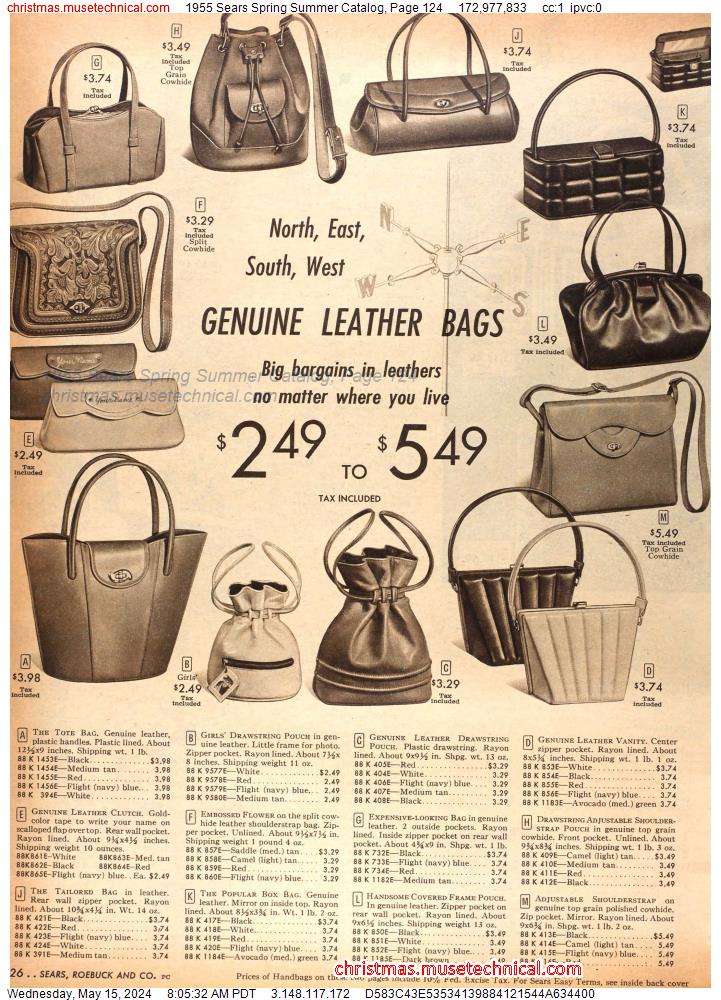1955 Sears Spring Summer Catalog, Page 124