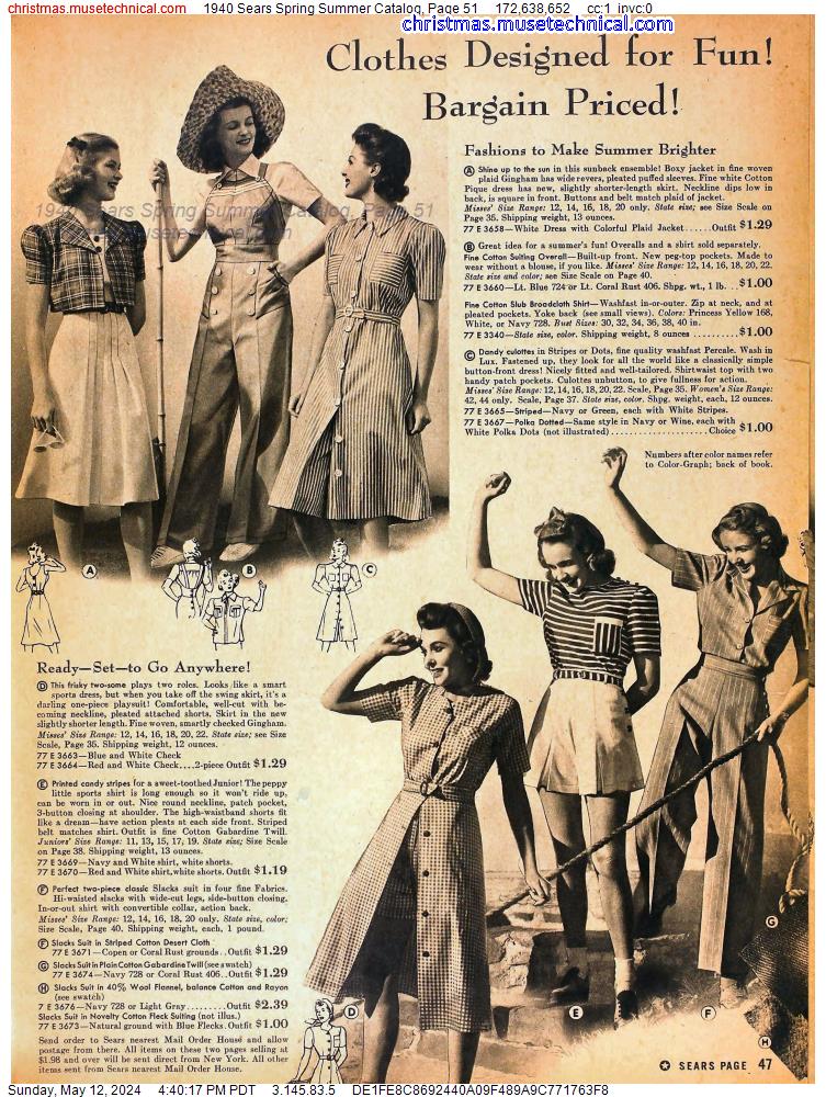 1940 Sears Spring Summer Catalog, Page 51