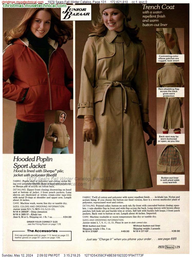 1978 Sears Fall Winter Catalog, Page 131
