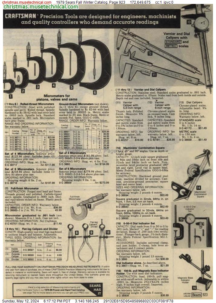 1979 Sears Fall Winter Catalog, Page 923