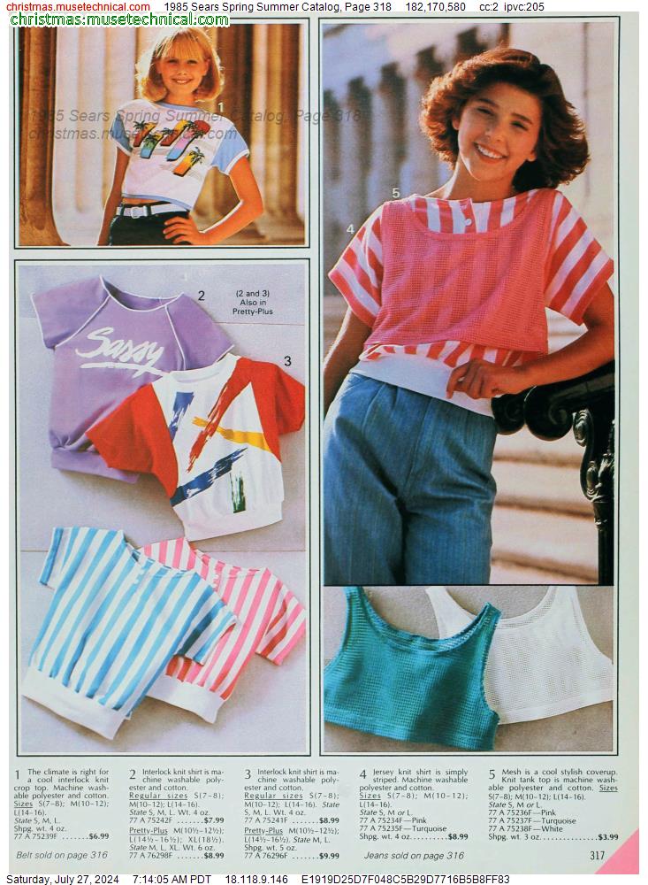 1985 Sears Spring Summer Catalog, Page 318