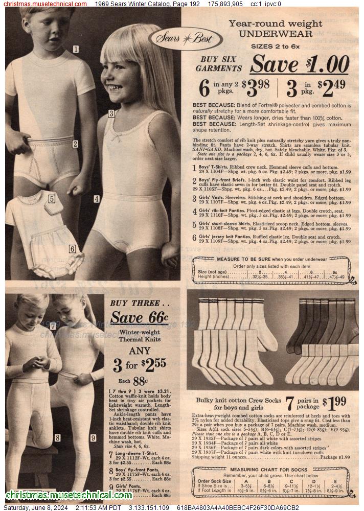 1969 Sears Winter Catalog, Page 192