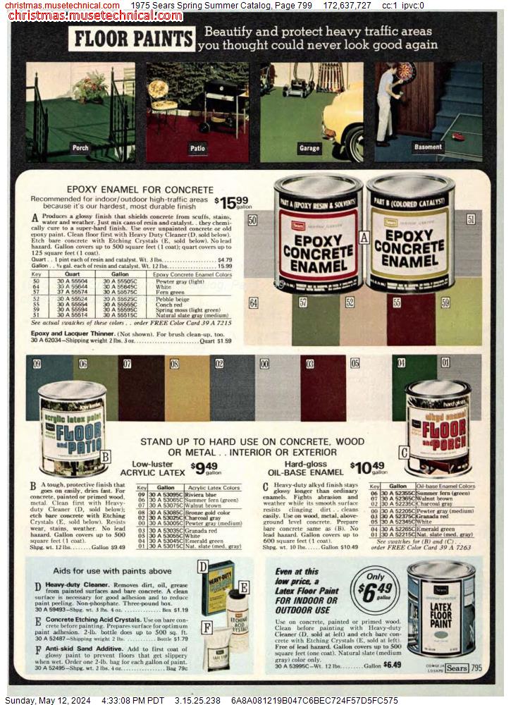 1975 Sears Spring Summer Catalog, Page 799