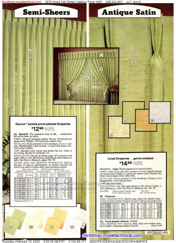 1976 Sears Fall Winter Catalog, Page 1463