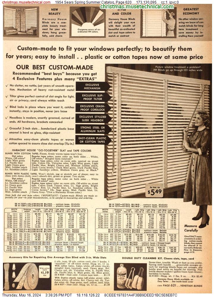 1954 Sears Spring Summer Catalog, Page 620